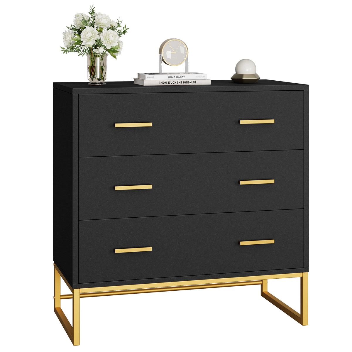 White 3 Drawer Wood Dresser F380509