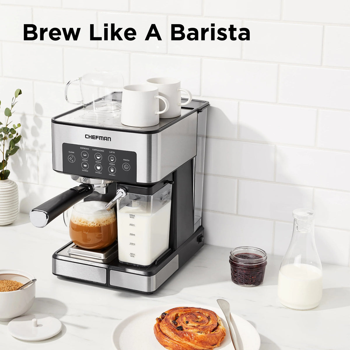 6-in-1 Espresso Machine with Milk Frother D3146