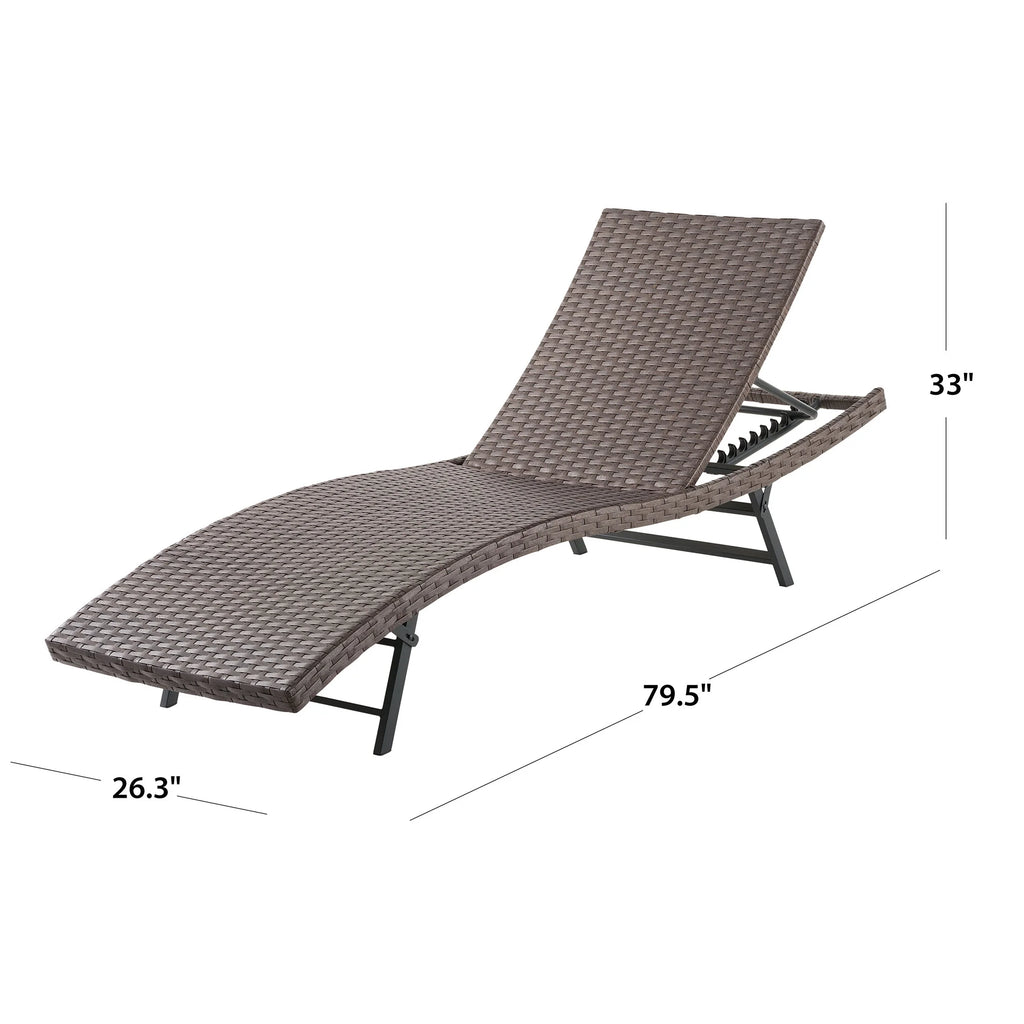 Wicker Outdoor Chaise Lounge, Set of 2 J14162