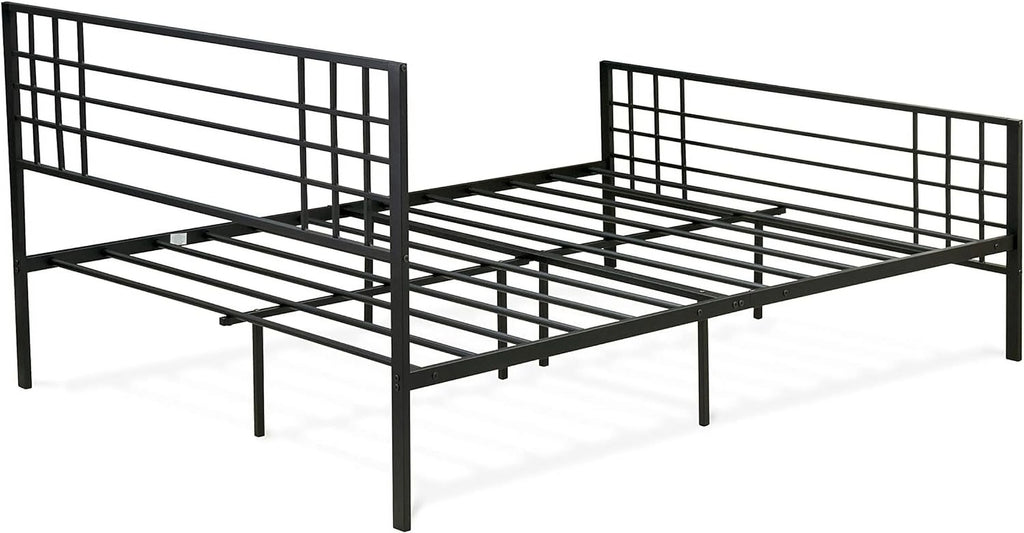 Black Bed Frame with 9 Metal Legs F264