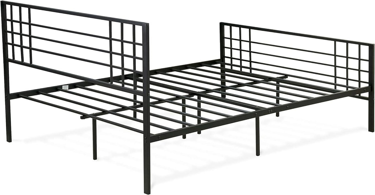 Black Bed Frame with 9 Metal Legs F264