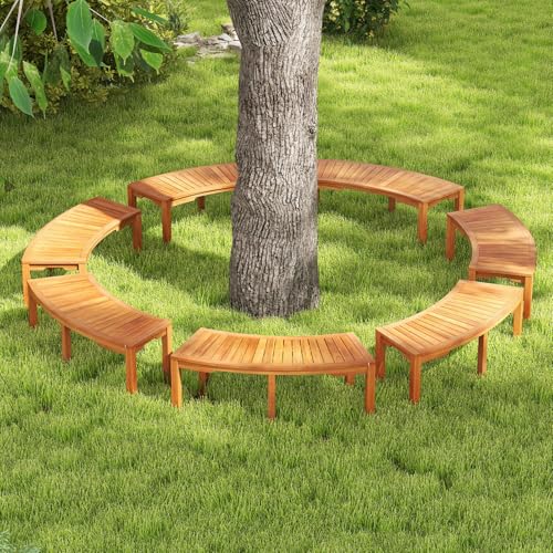 Acacia Wood Firepit Bench with Metal Frame Q8481