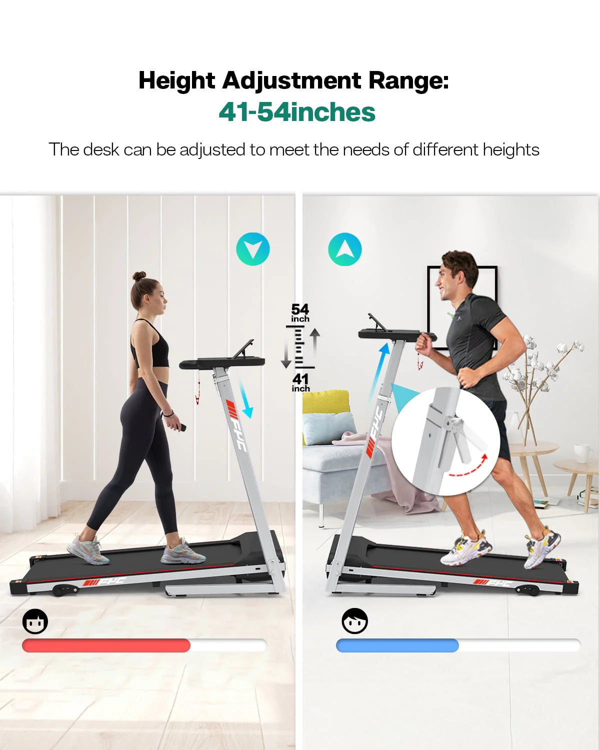 Folding Treadmill with Desk Electric Treadmill N70001