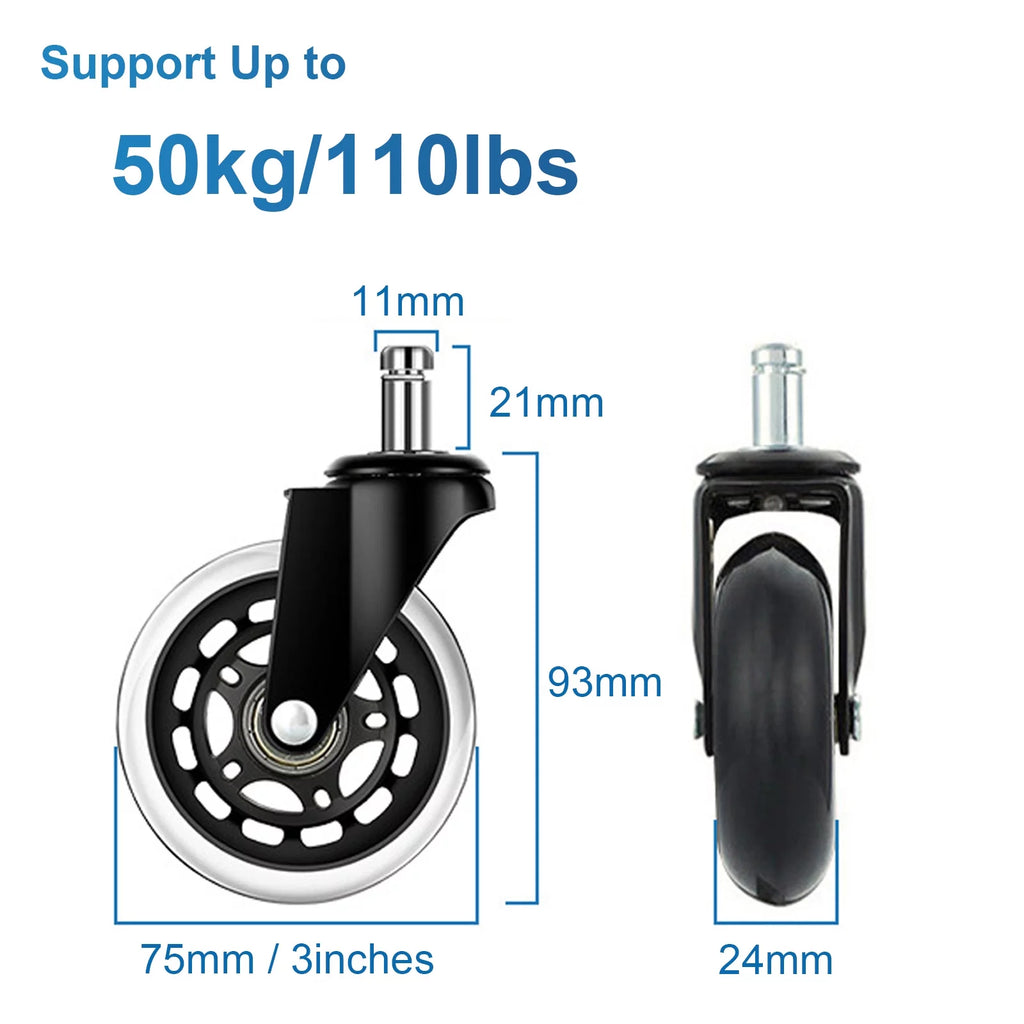 Office Chair Wheels Replacement 5PCS 3INCH Casters J718237