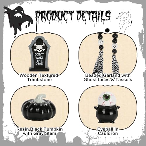 Halloween Decorations and Wooden Two Tiered Tray Stand M929466