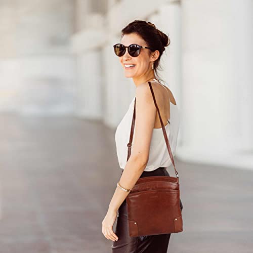 Large Soft Real Leather Womens Crossbody Handbags and Purses B7399