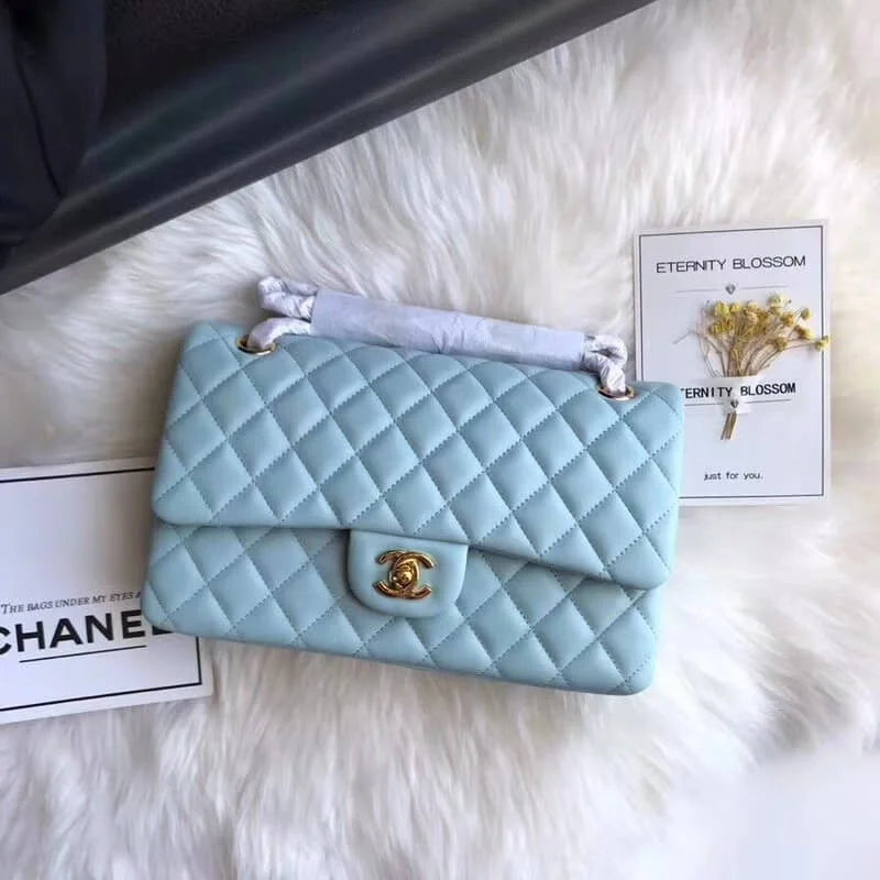 Tiffany Blue Lambskin Leather Flap Bag G81065
