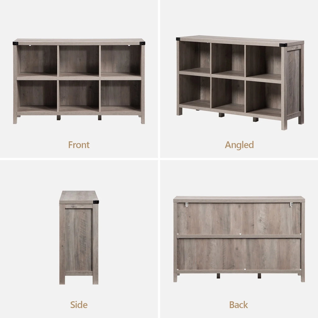 6 Cube Wood & Metal Storage Organizer O4792