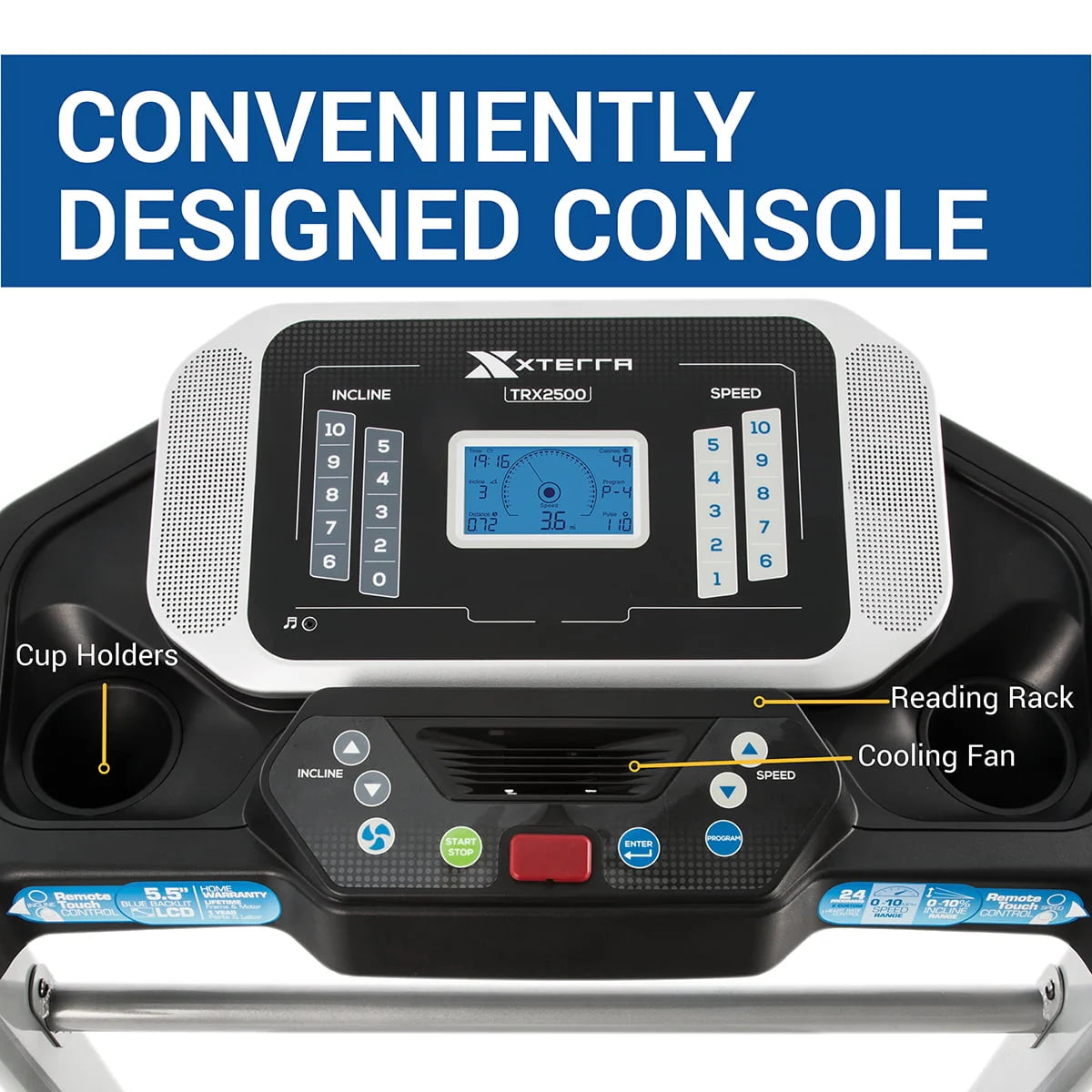 Folding Treadmill with 2.25 HP Motor and 10 Levels Incline H956733