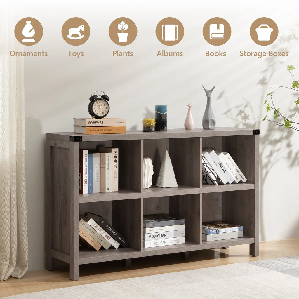 6 Cube Wood & Metal Storage Organizer O4792