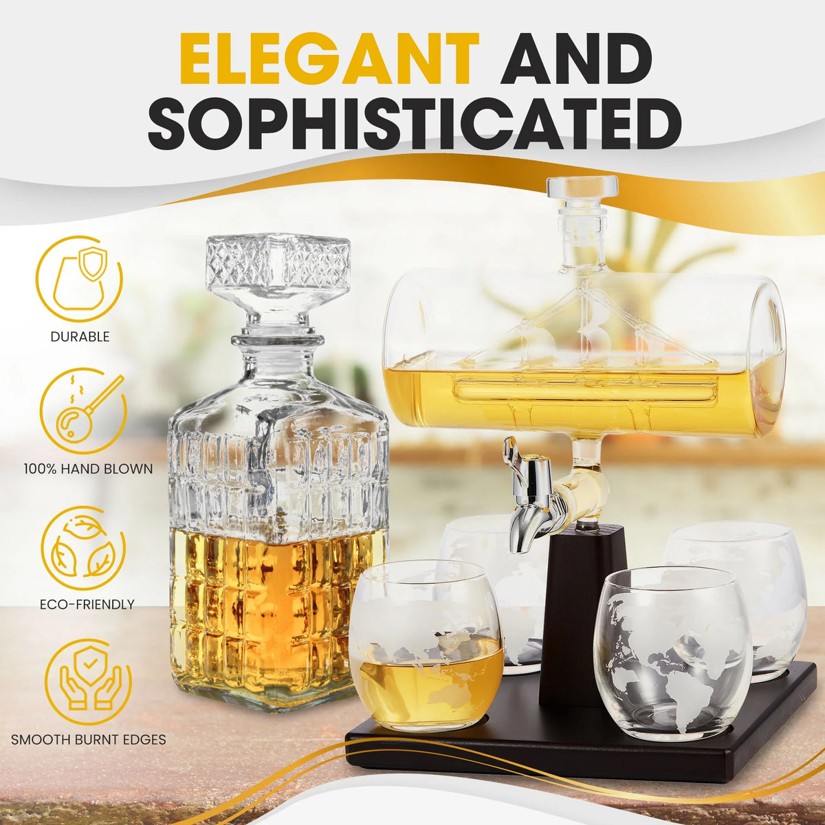 Decanter with 4 Glasses S8299