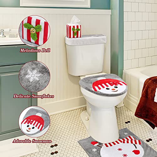 Christmas Toilet Seat Cover and Rug Set of 4 Y5934