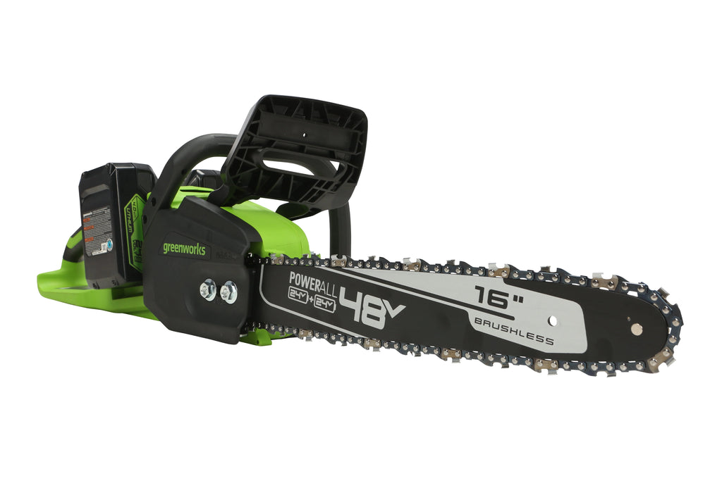 48V 16-inch Brushless Chainsaw with 4Ah Batteries and Dual Port Charger L176153