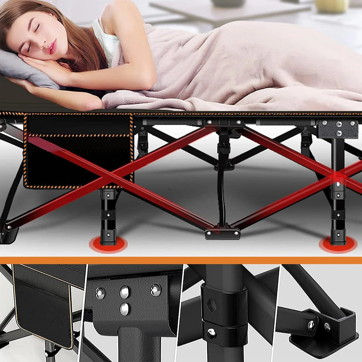 Folding Bed with 3.3 Inch Mattress & Carry Bag I6852