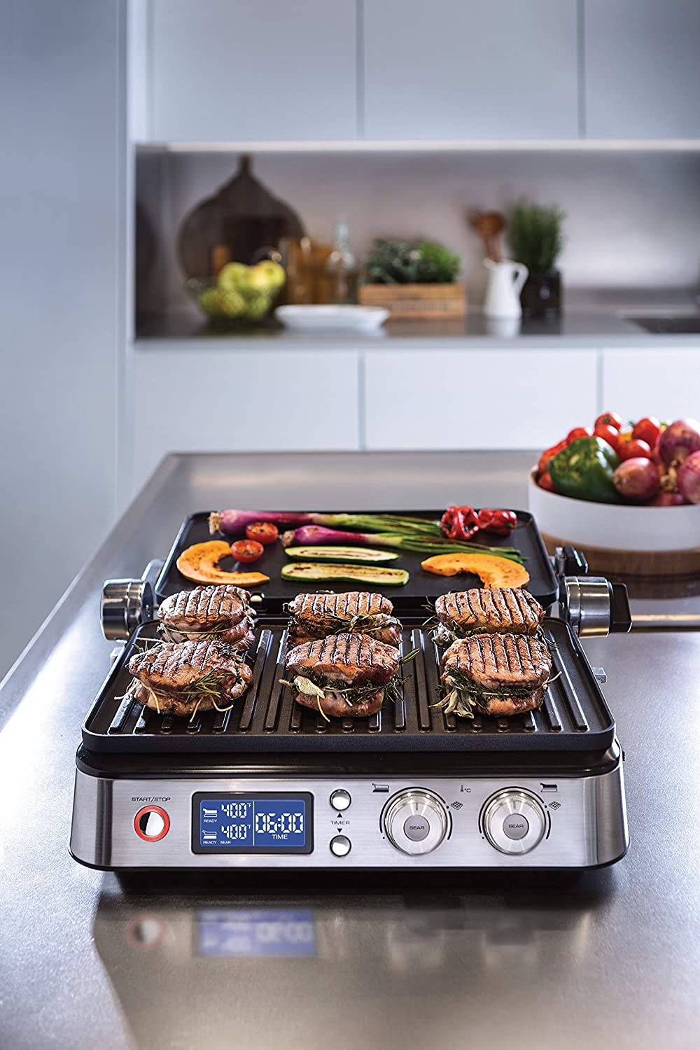 1800W Digital Grill, Griddle & Waffle Maker P490