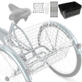 Black Folding Steel Tricycle Rear Basket with Liner Bag C923738