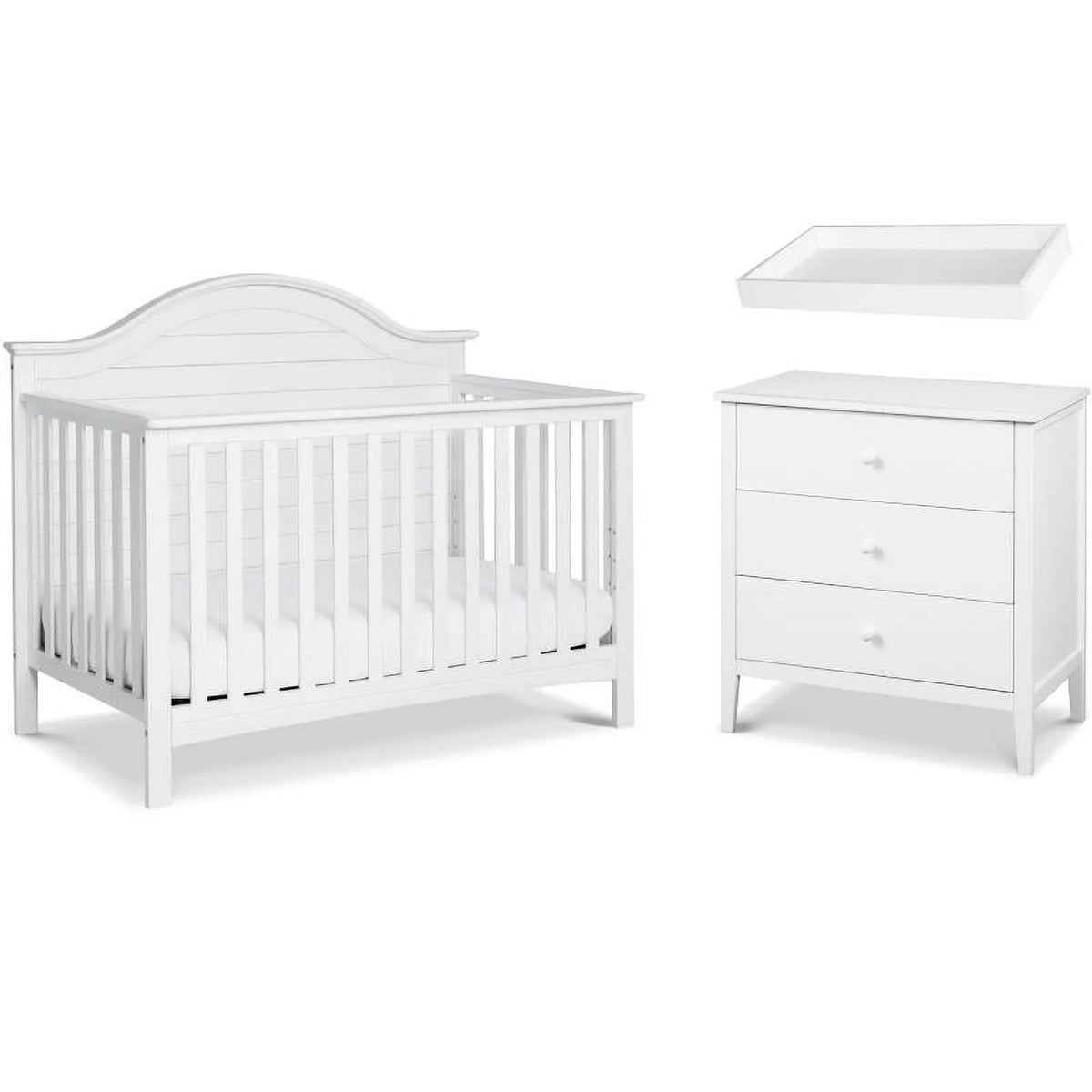 4-in-1 Convertible Crib and Dresser Set in White N904