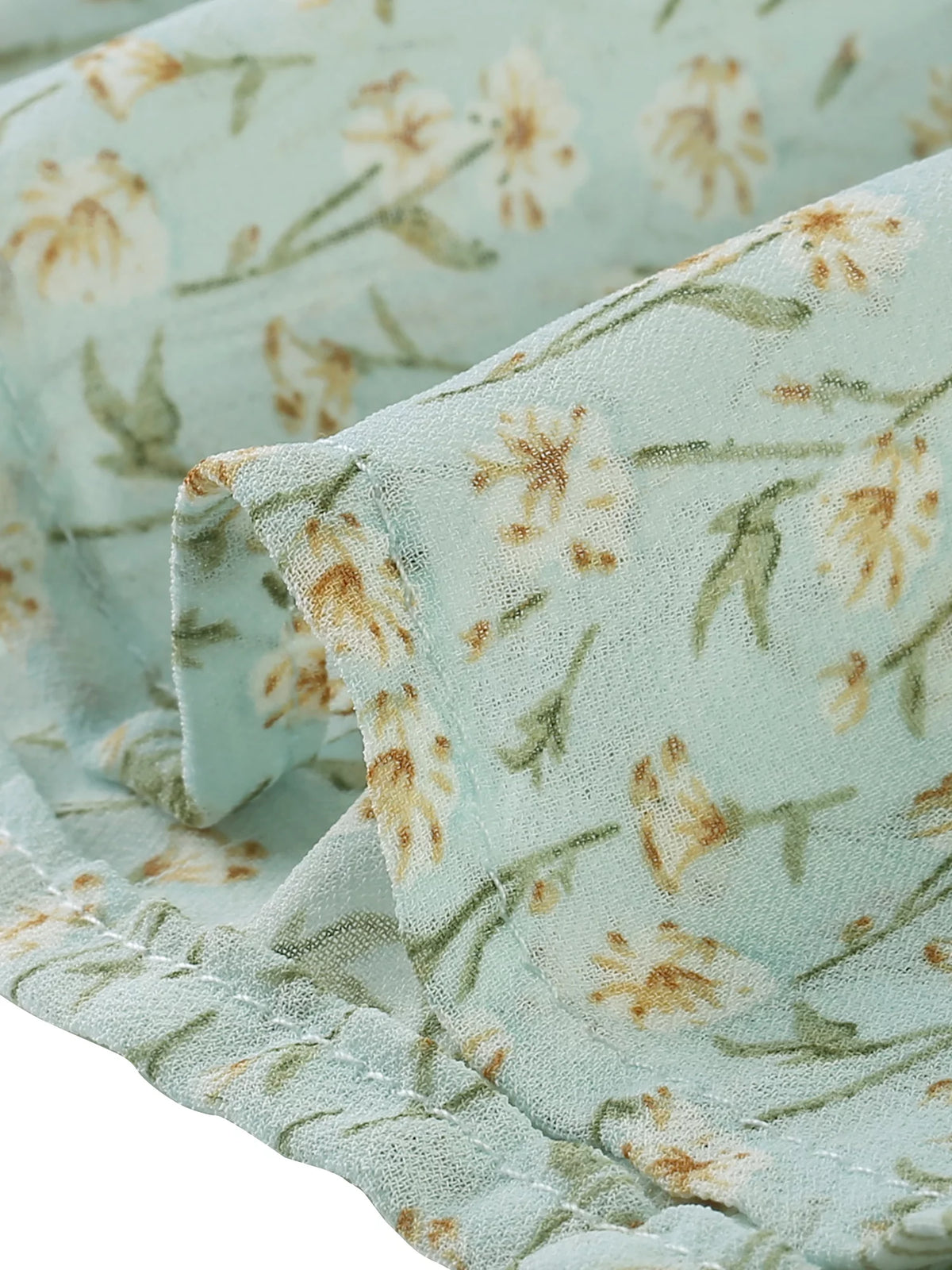 Floral Print Flutter Sleeves Square Neck Ruffled Hem Dress P622117