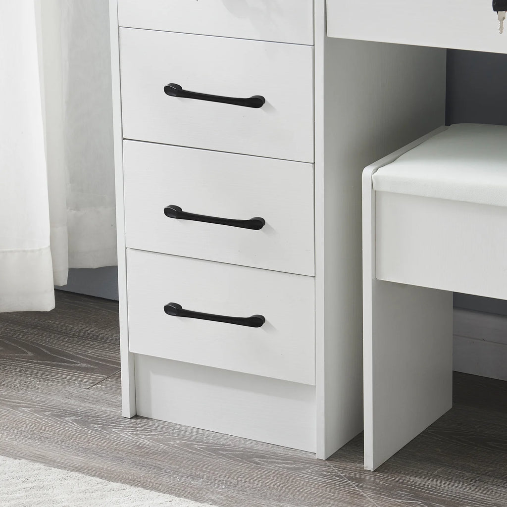 White Vanity Set with Mirror & Lights D802