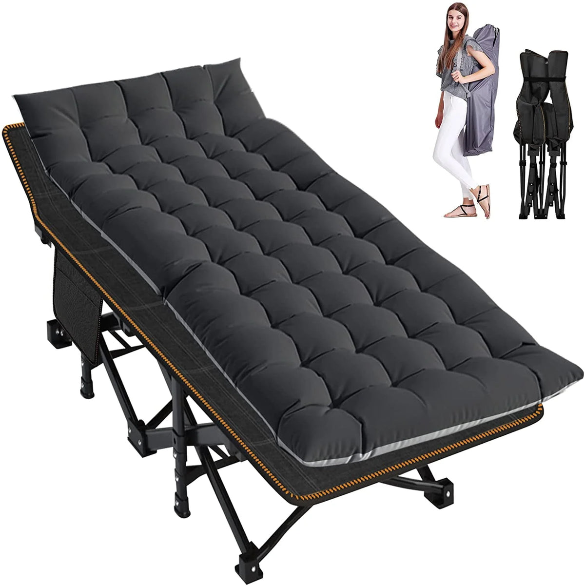 Folding Cot with 3.3 Inch Mattress and Carry Bag G731