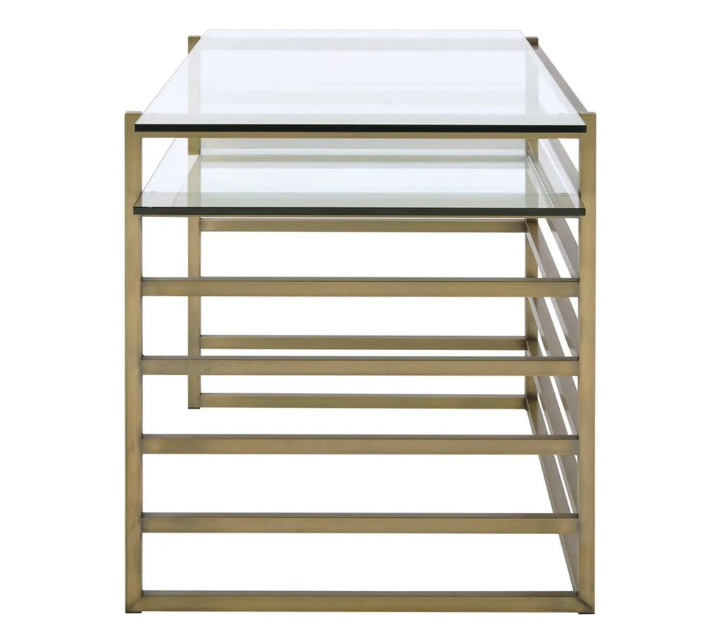 Antique Gold Clear Glass Desk A792535
