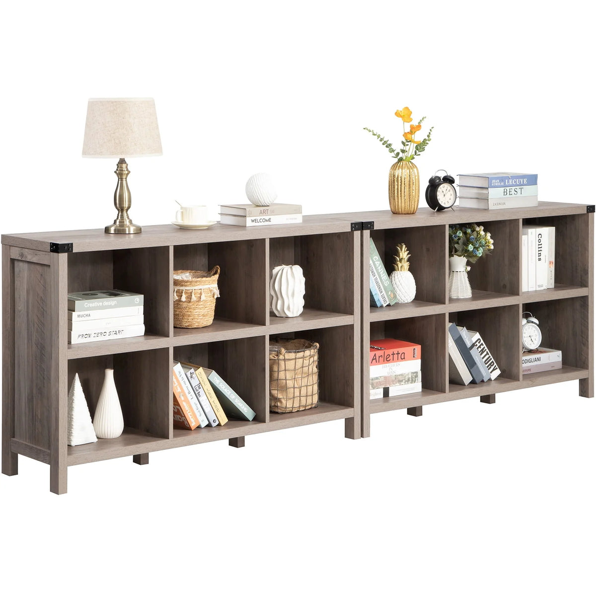 6 Cube Wood & Metal Storage Organizer O4792
