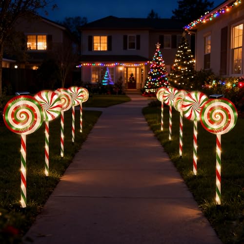5 Pack Solar Powered Christmas Pathway Lights Y35511