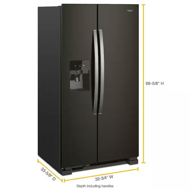 Black Stainless Side by Side Refrigerator F6155