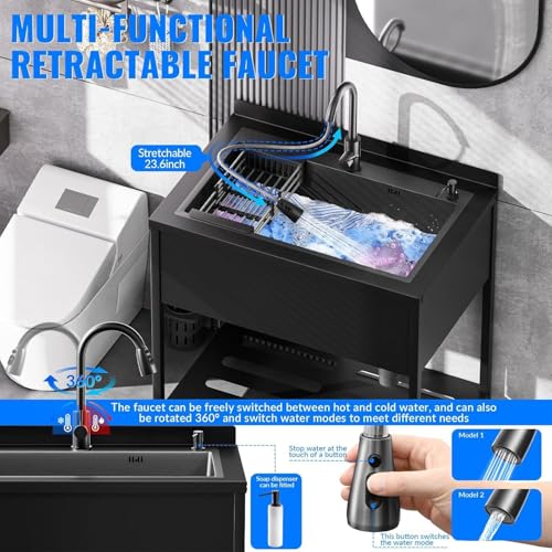 Stainless Steel Utility Sink with Faucet and Drain Kit O41244