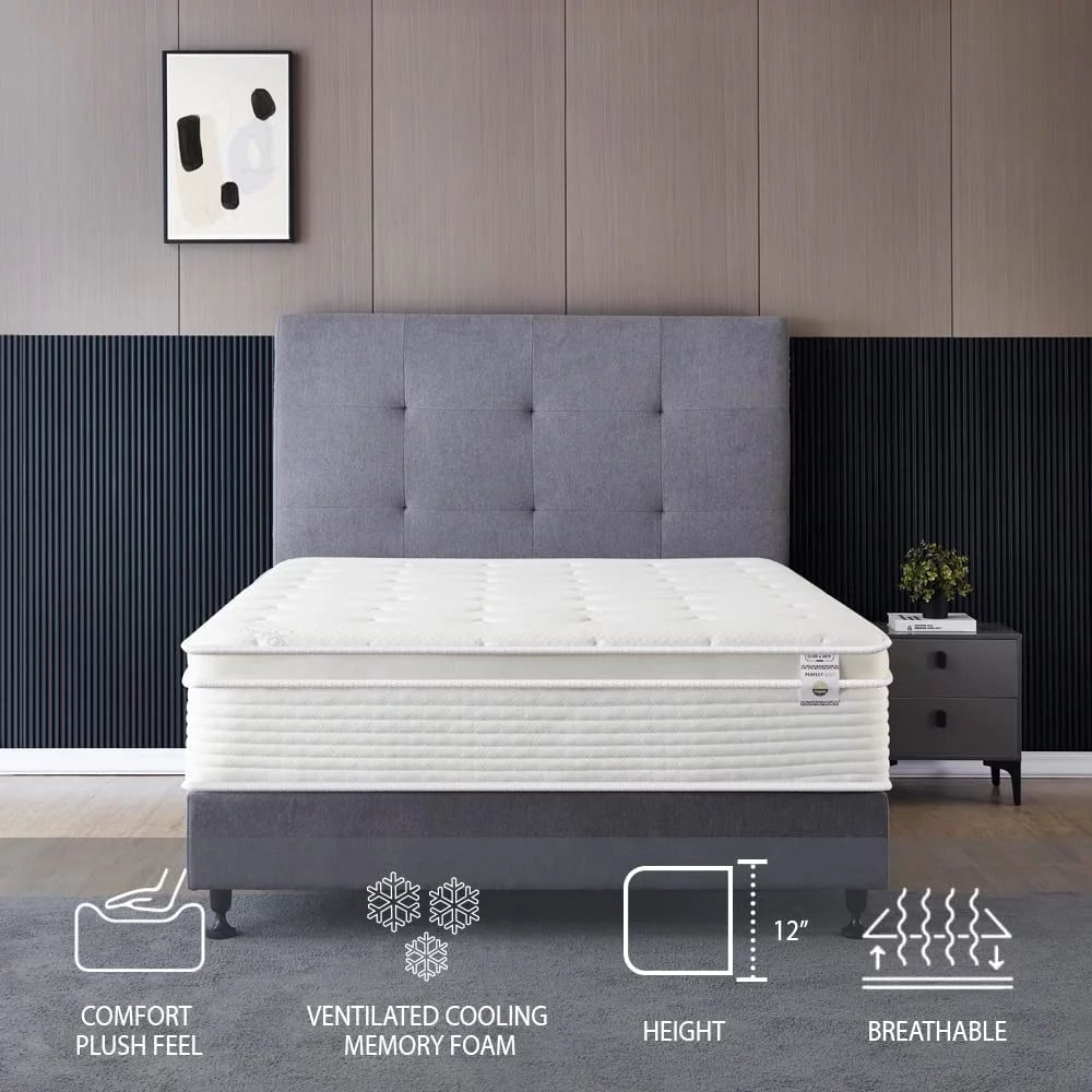 Full Size 12 Inch Memory Foam Spring Hybrid Mattress O424691