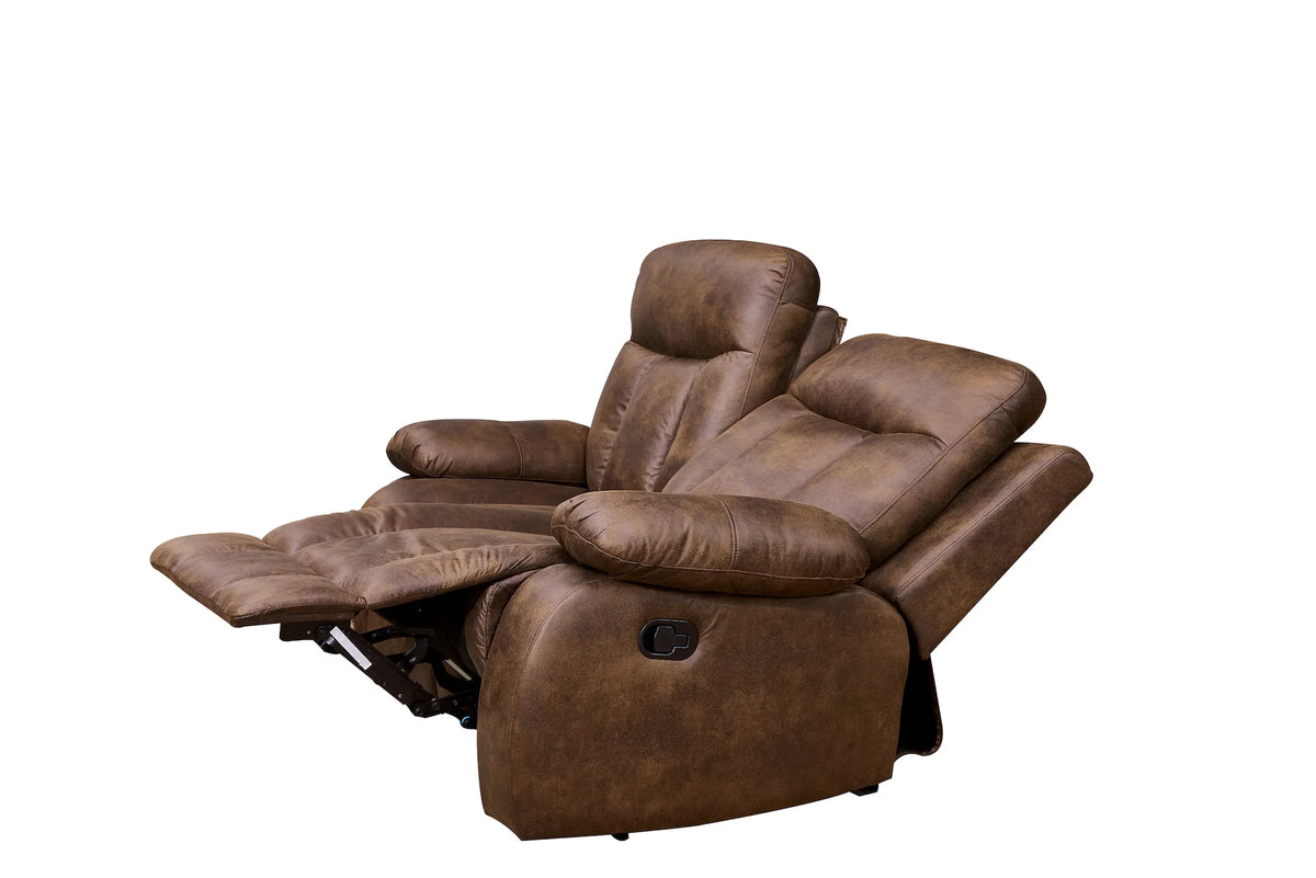 Microfiber Reclining Sofa and Loveseat Q542