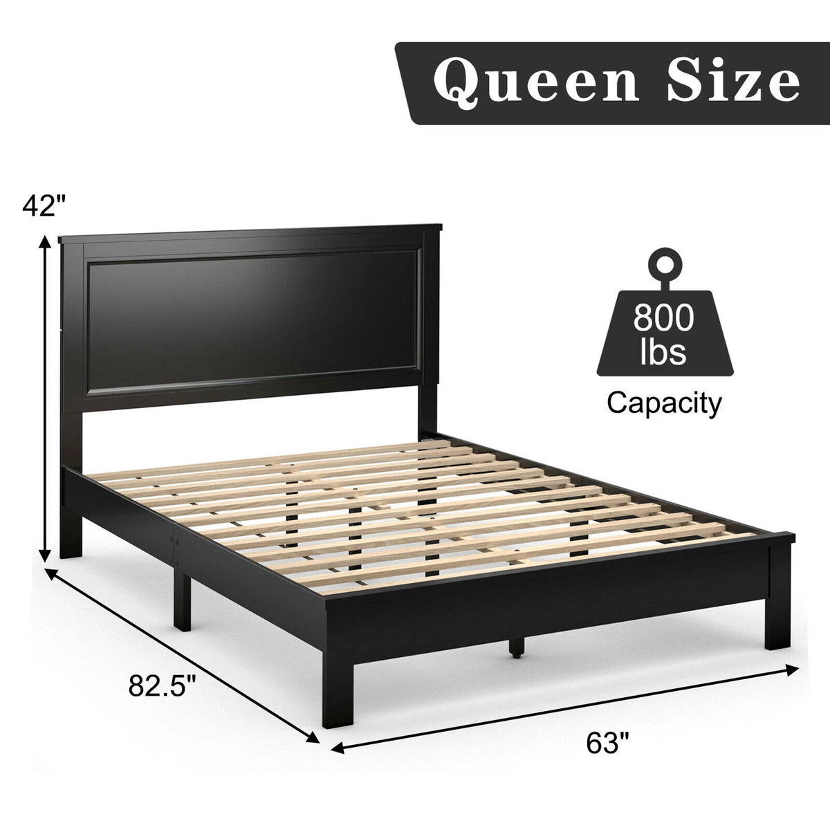 Twin Size Walnut Platform Bed Frame M504