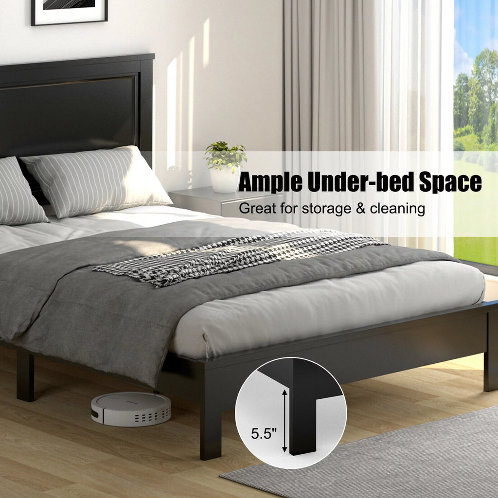 Twin Size Walnut Platform Bed Frame M504