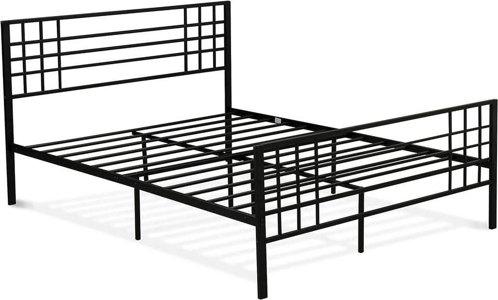 Black Bed Frame with 9 Metal Legs F264