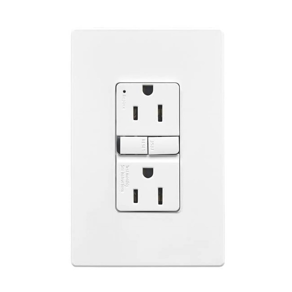 White 15A Tamper Resistant GFCI Receptacle D82338